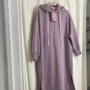 Nap loungewear hoodie cozy comfy sweatshirt Dress Womens lavender pullover Small